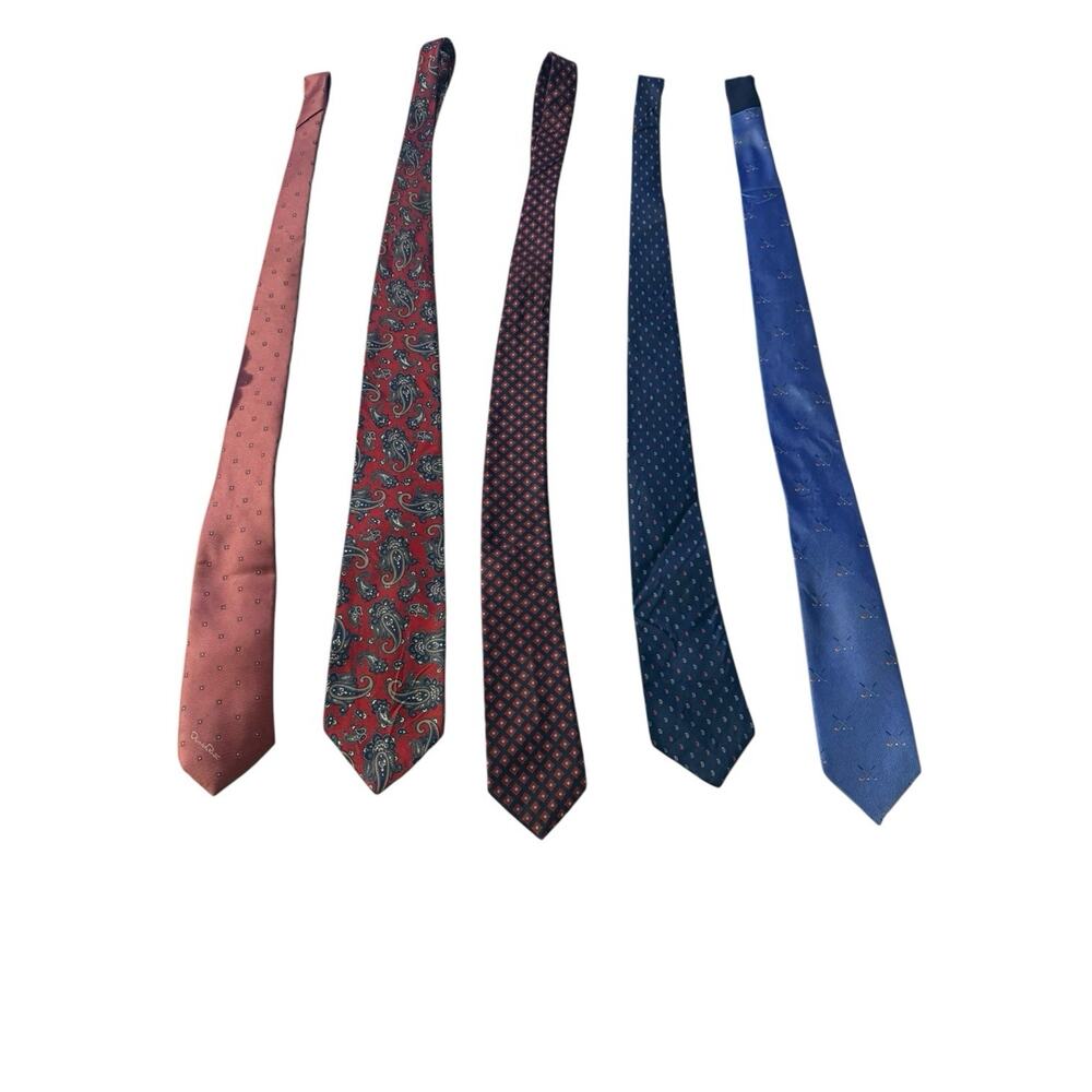 Designer Tie Lot Oscar De La Renta Wembley Hardy Amies Chaps King's Lynn Silk - Picture 3 of 4